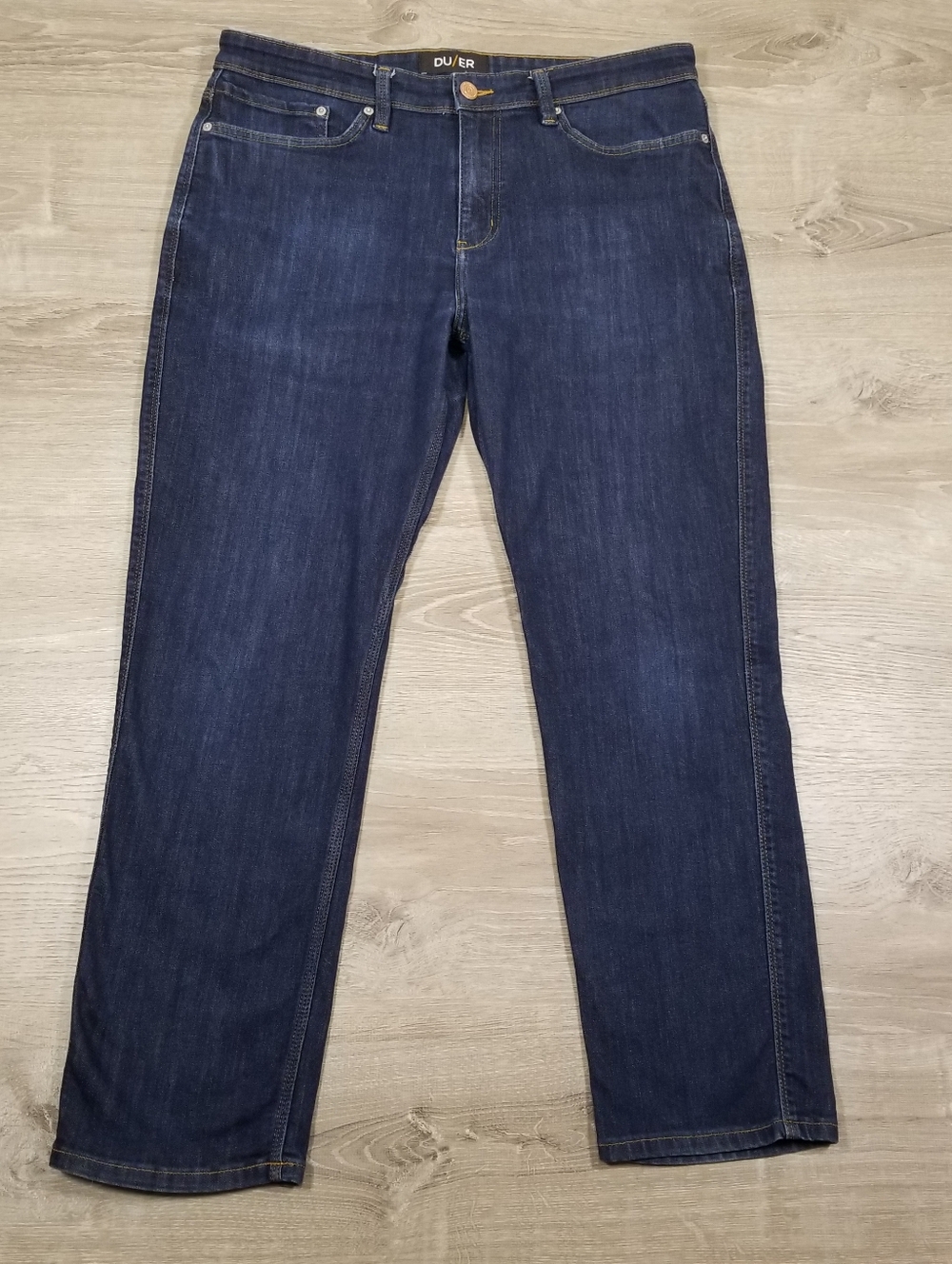 DU/ER Jeans Mens 36x32 (36x29) Blue L2X Athletic Straight Stretch Denim DUER